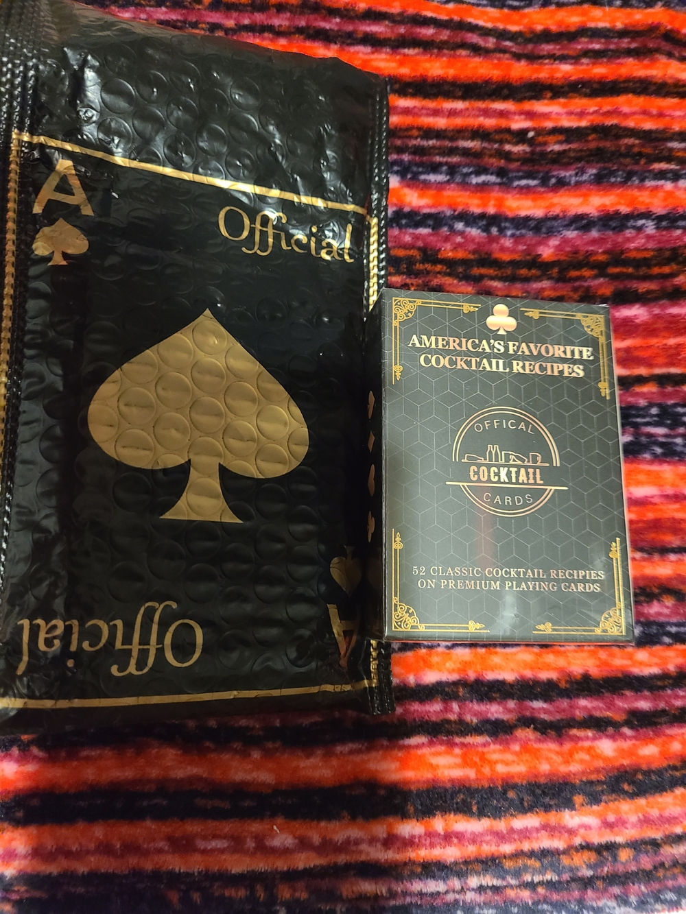 Official Cocktail Recipe Playing Cards - Black & Gold